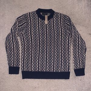 Mens J.Crew Lambswool Patterned Crew Neck Sweater